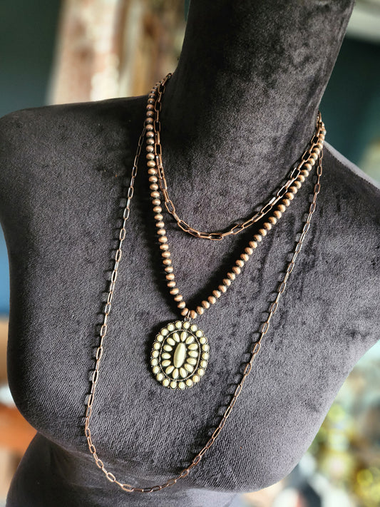 Squash Blossom Necklace - Ivory & Copper