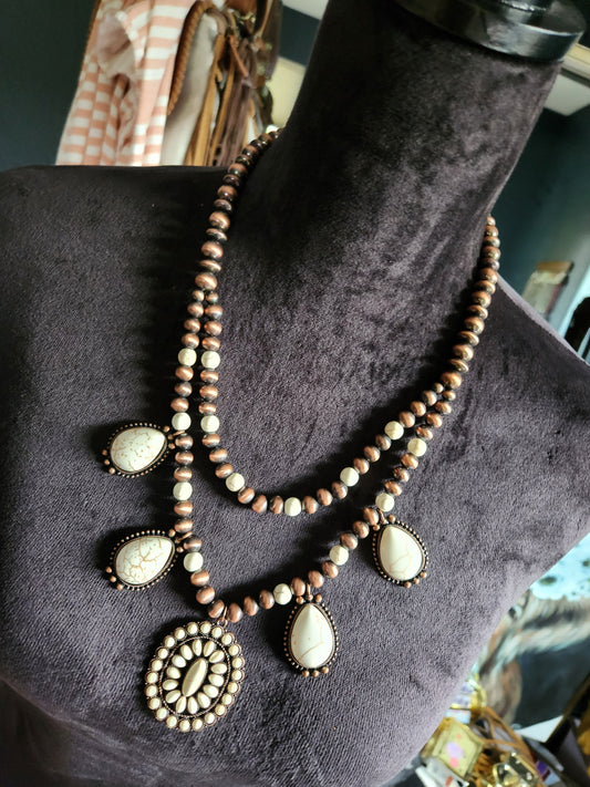 Squash Blossom Necklace - Ivory & Copper