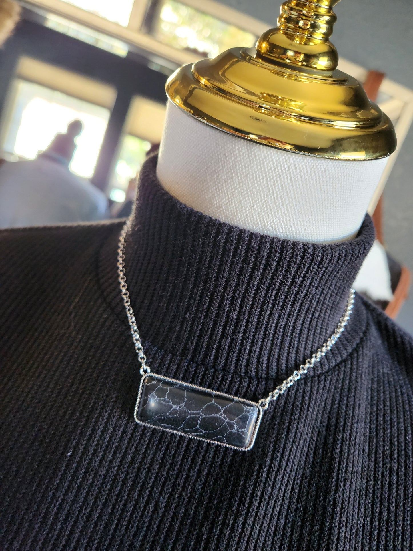 Stone black necklace