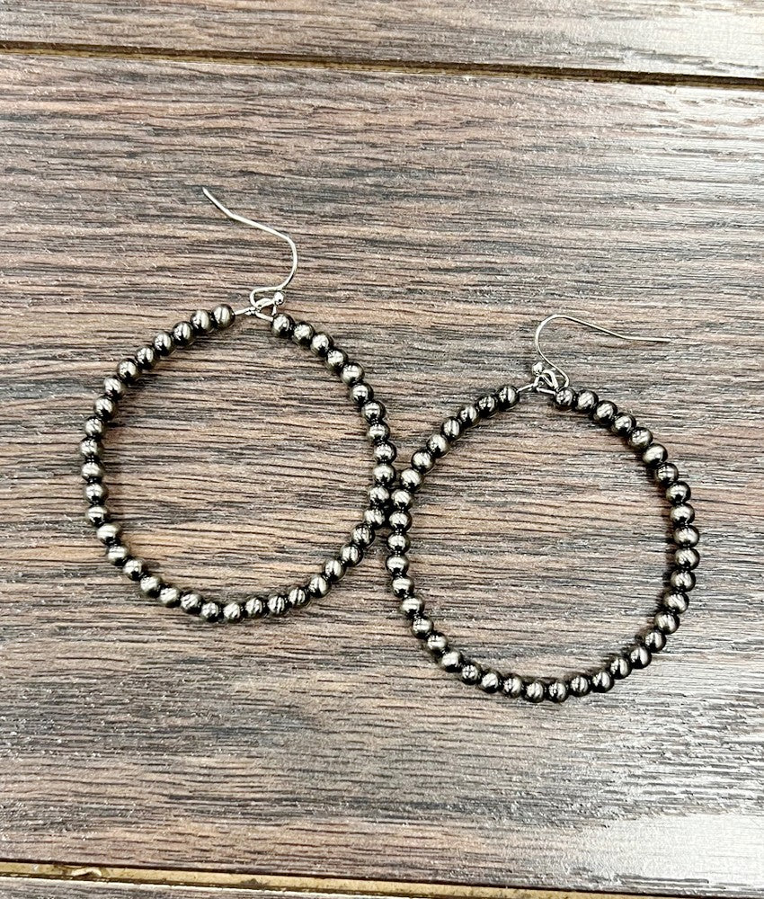 Handmade Polish Navajo Bead Hoop Earrings