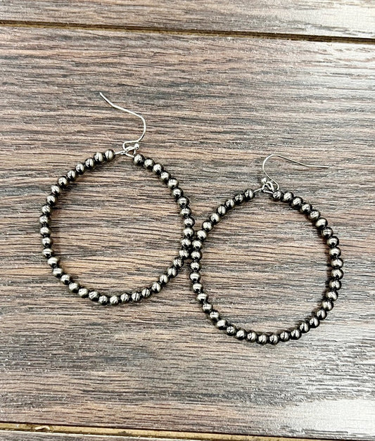 Handmade Polish Navajo Bead Hoop Earrings