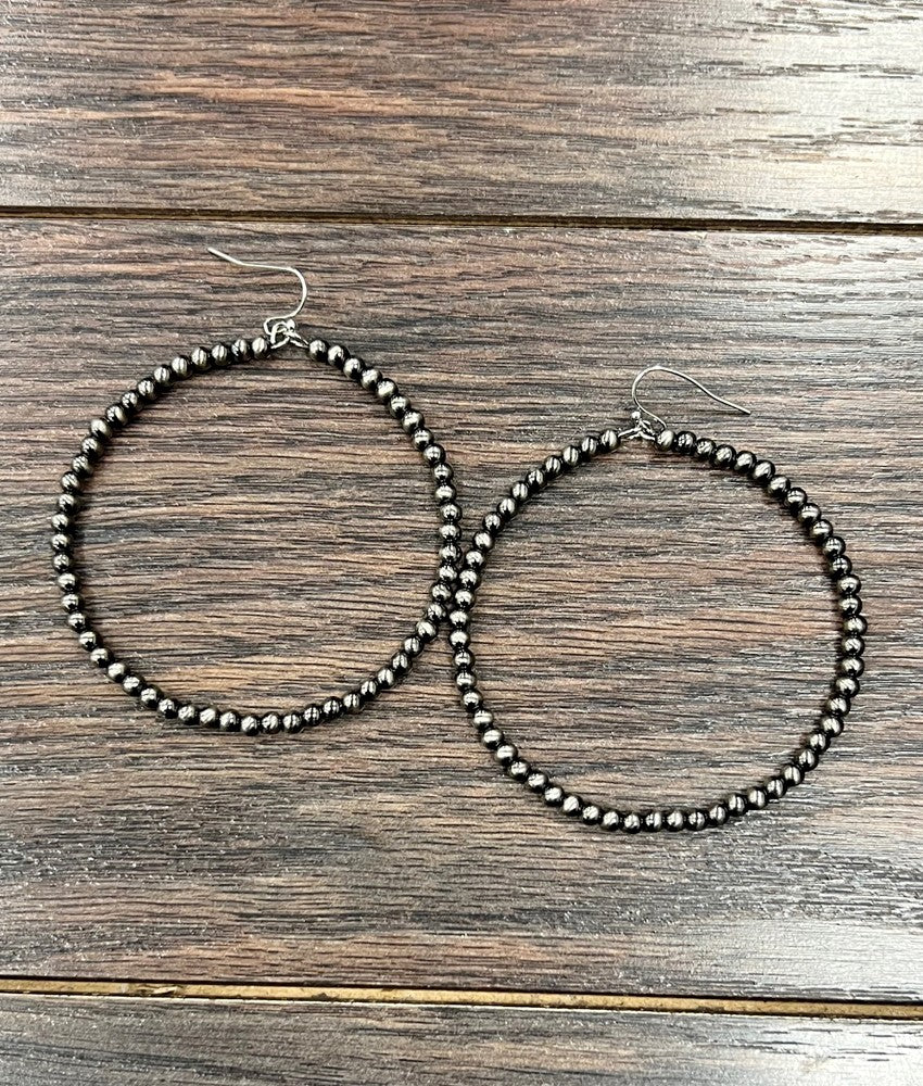Polish Navajo Bead Hoop Earrings 725337