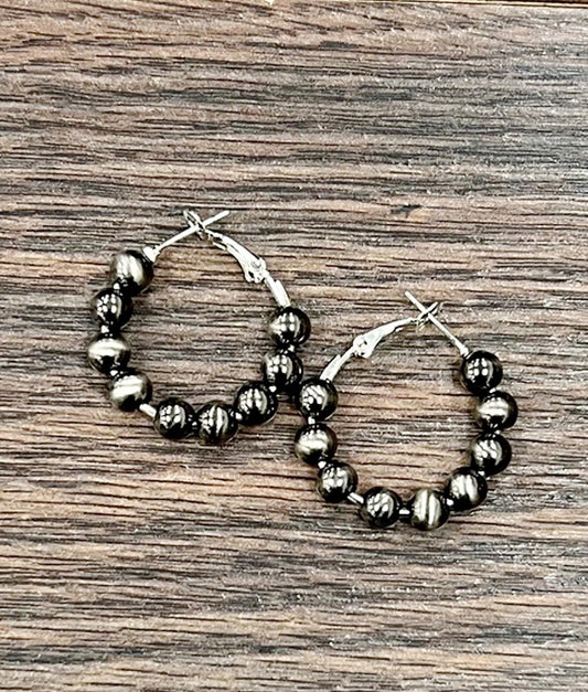 Polish Bead Hoop Earrings 725634