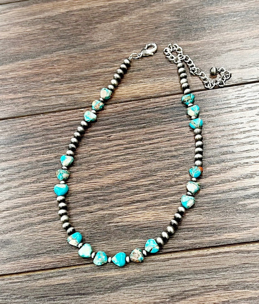Handmade Heart Gemstone Necklace 738420