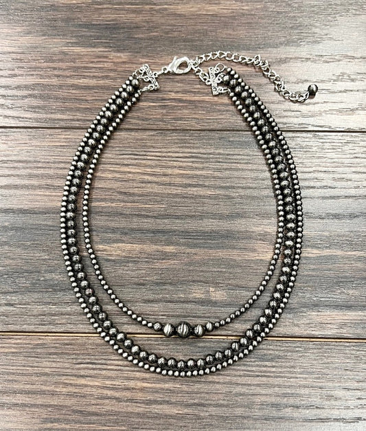 18-inch 3-strand Polish Bead Necklace 739457