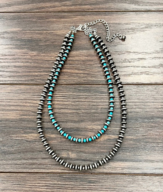 20" to 25" Long, Handmade 2-strand 8mm Thin Rondell  Bead 739511