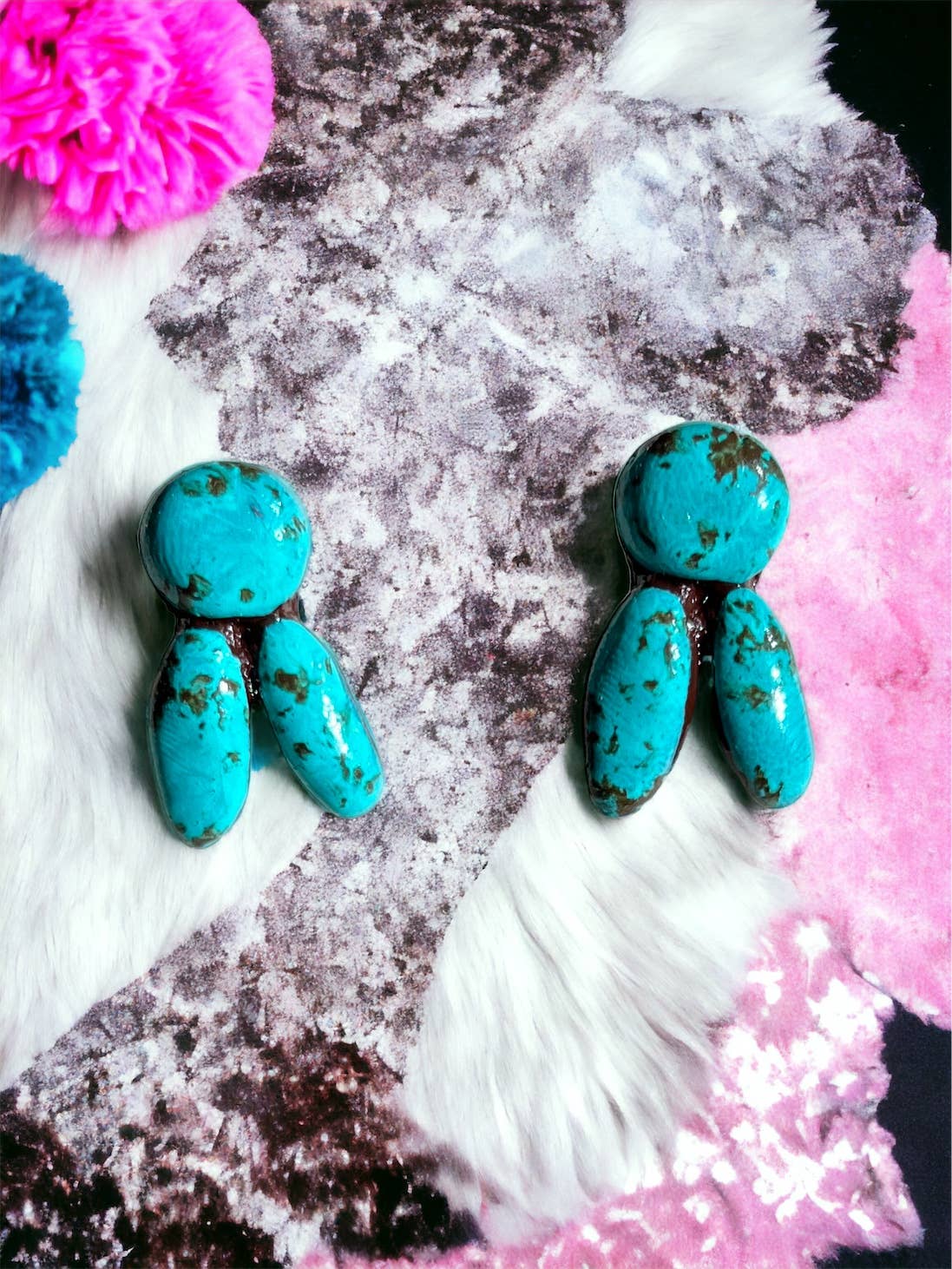 Whitley Stud Earrings- Turquoise Stones