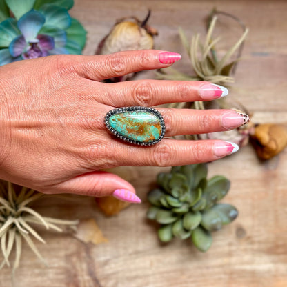 MJ Freeform Turquoise Ring – Sterling Silver
