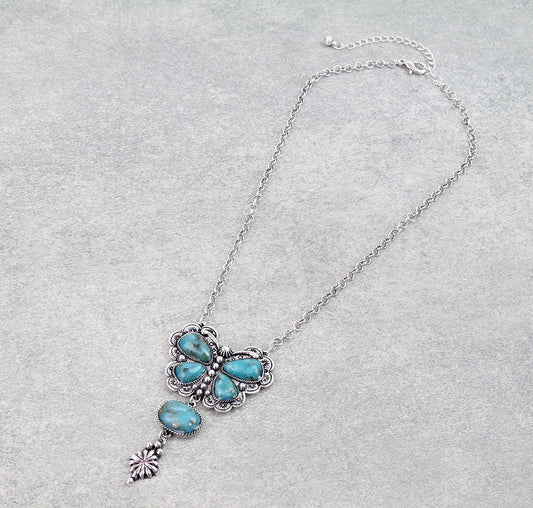 Western Butterfly Stone Necklace