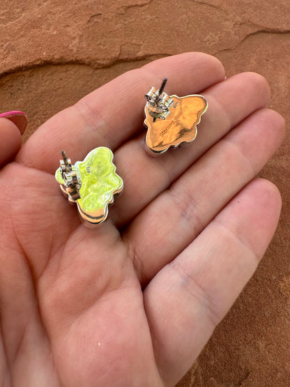 Nizhoni “The Backroads”  MINIS Hot Pink Fire Opal & Sterling Silver 4 Stone Earrings Handmade
