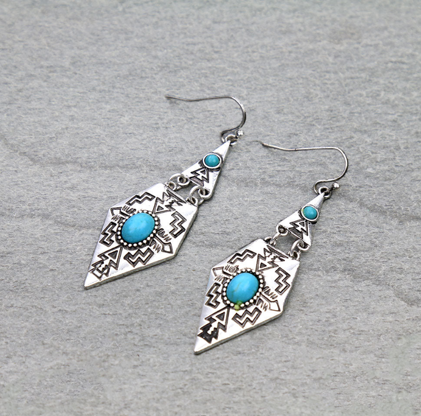 Western Aztec TXR Rhombus Dangle