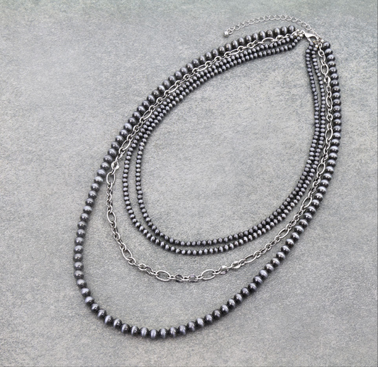 Style Pearl & Chain Multi-Strand Necklace