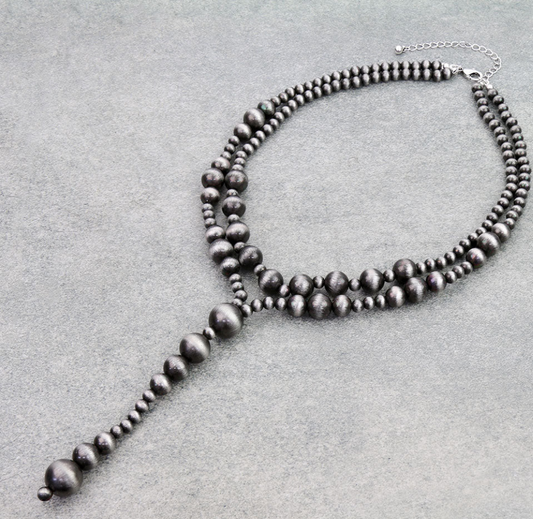 Western Navajo Style Pearl Y Necklace