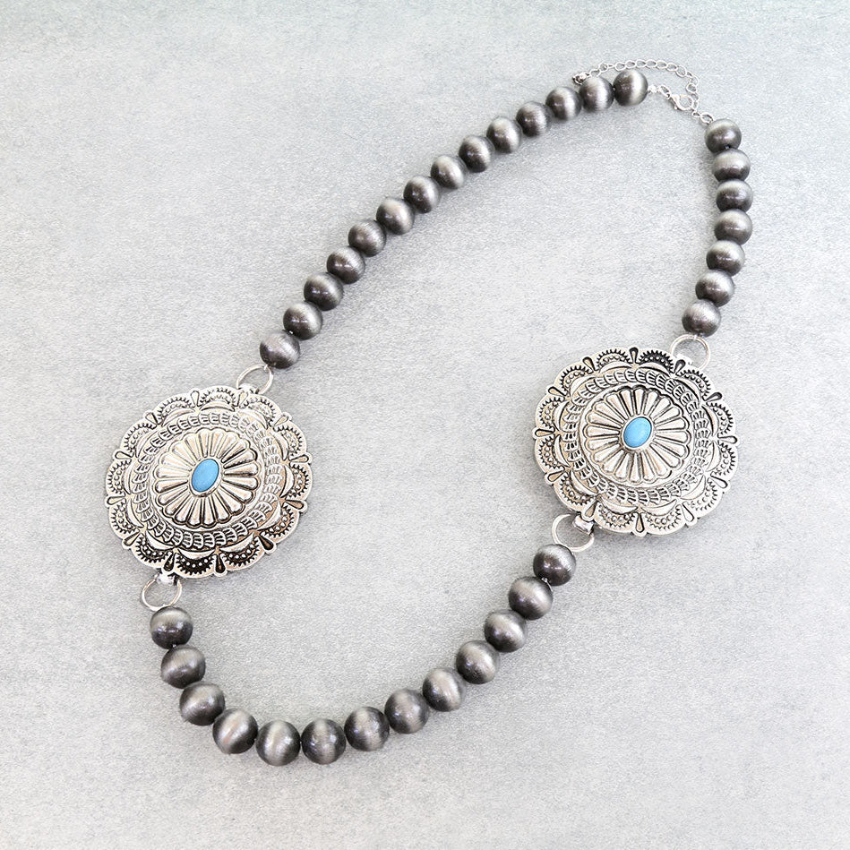 Western Concho Charm Necklace