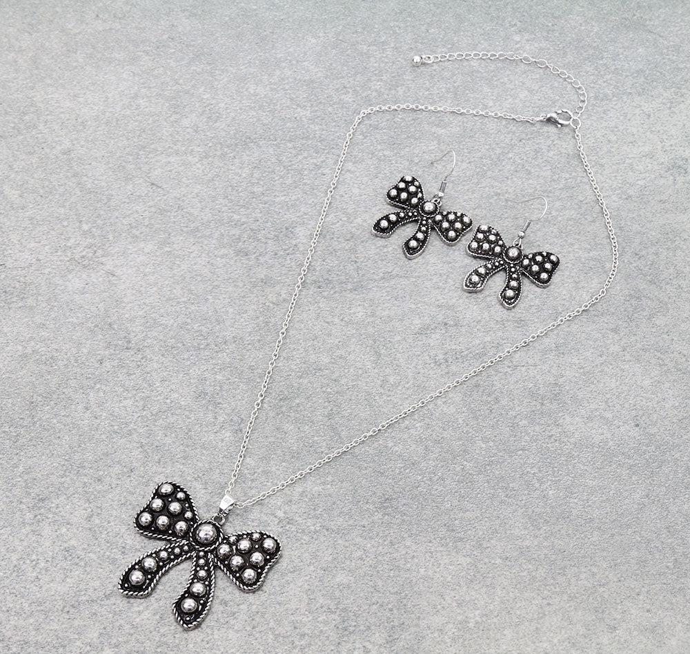 Western Ball TXR Bow Necklace Set
