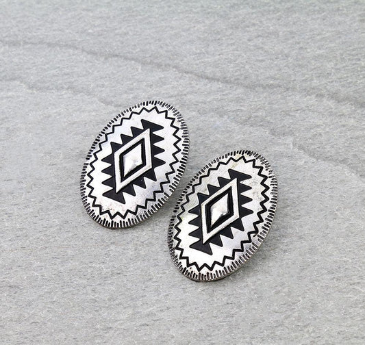 Western Aztec Stud Earrings