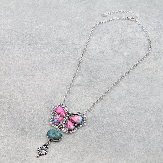 Western Butterfly Stone Necklace