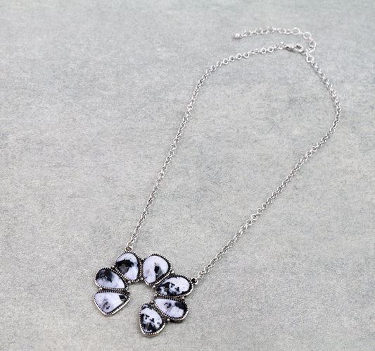 Western Squash Blossom Stone Necklace