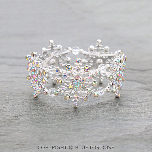 Christmas Theme Snowflake Stretch Bracelet