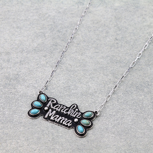 Western Ranching Mama Stone Necklace