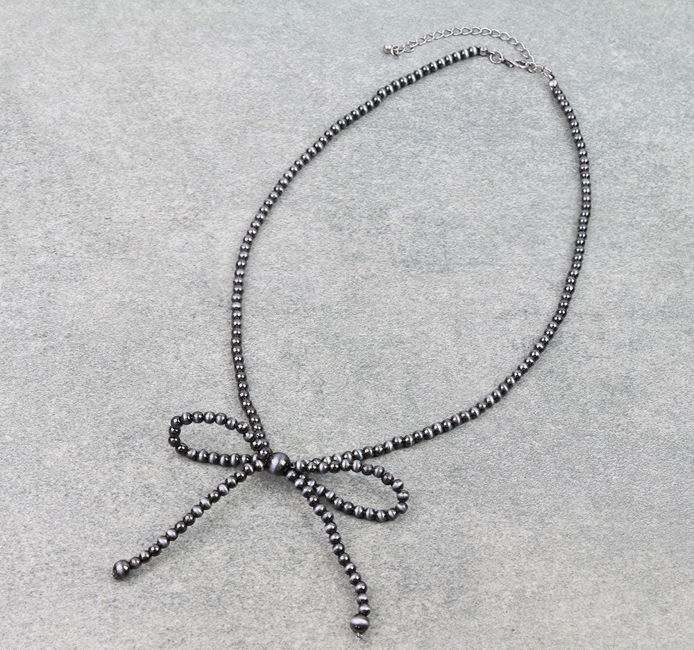 Navajo Style Pearl Bow Necklace