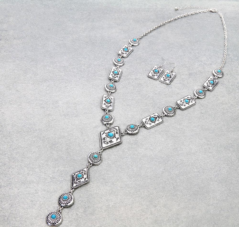 Western Aztec TXR Y Necklace Set
