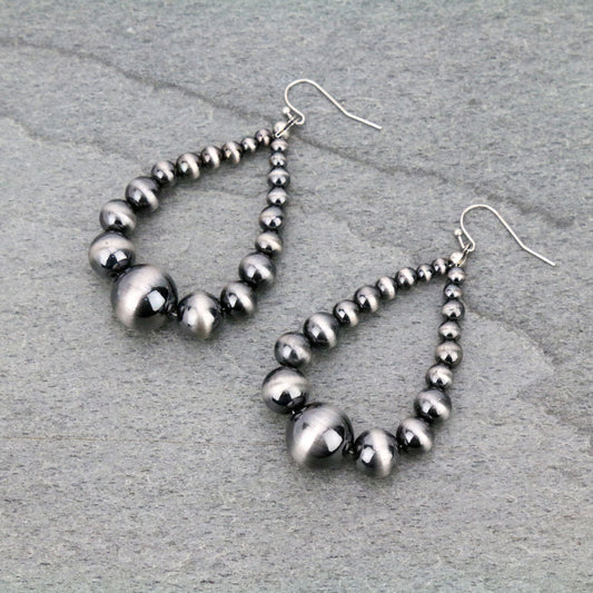 Navajo Style Pearl Dangle Earrings