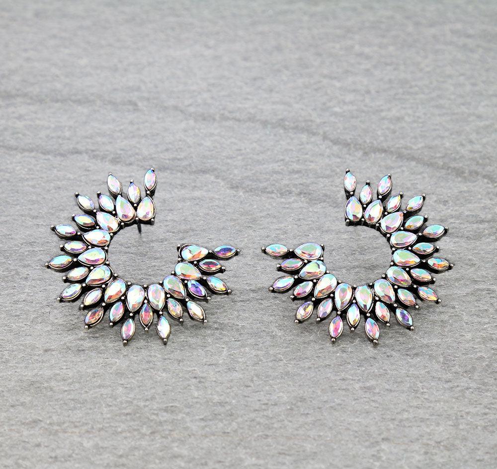 Western Sunflower Stone Stud Earrings