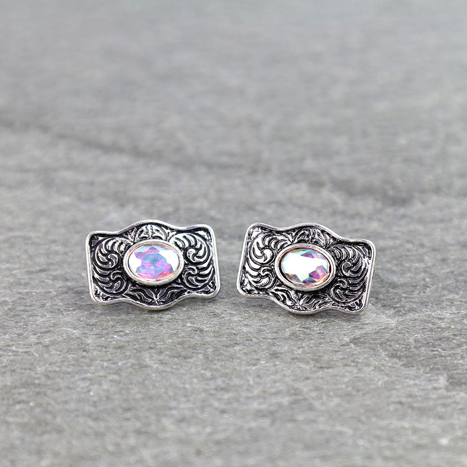 Western Small Concho Stud Earrings