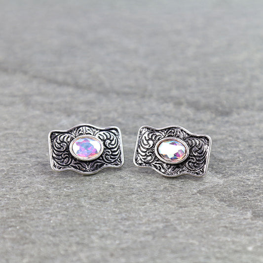 Western Small Concho Stud Earrings