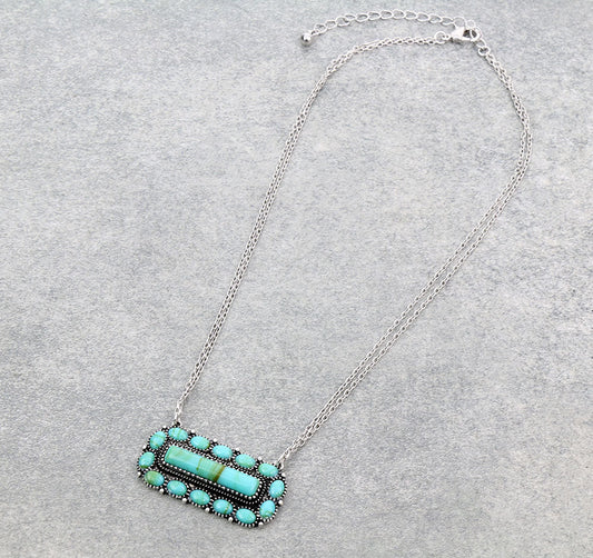 Western Style Stone Pendant Necklace