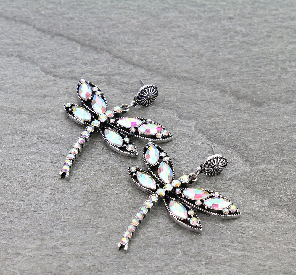 Western Dragonfly with Concho Stud Earrings