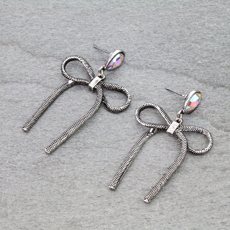 Western Ribbon Twist Stud Earrings
