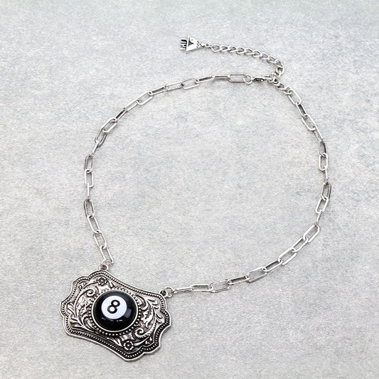 Western 8 Ball Plate Necklace
