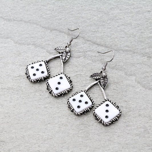 Cherry Dice Dangle Earrings