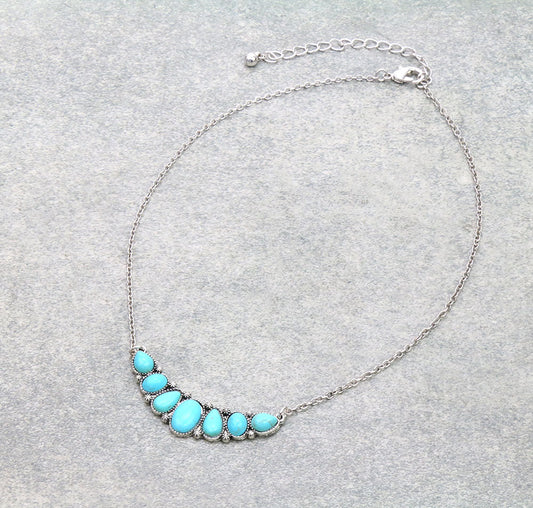 Western Semi Stone Bar Necklace