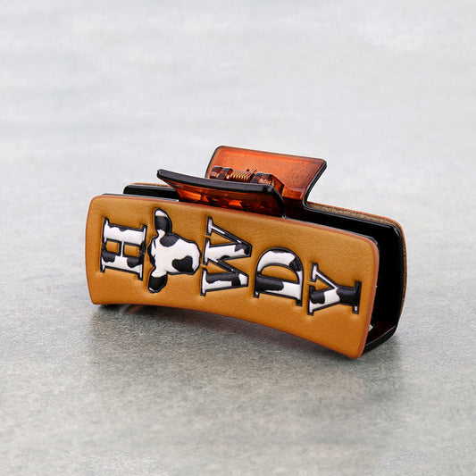 Large Western HOWDY Hair Claw Clip