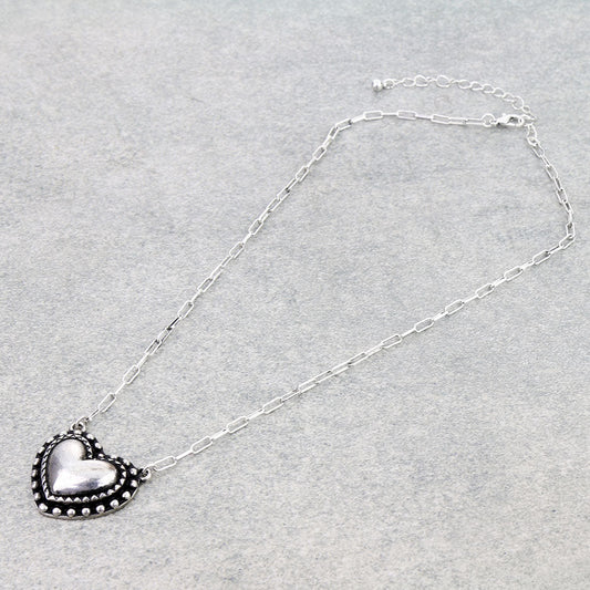 Western Bubble Heart Necklace
