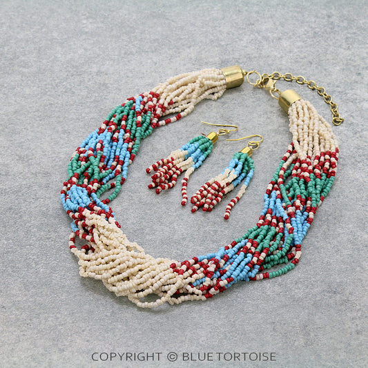 Seed Bead Multi Layered Necklace Set