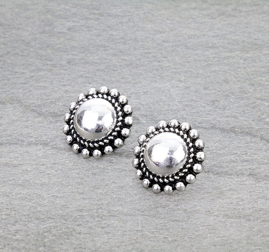 Western Ball TXR Concho Stud Earrings