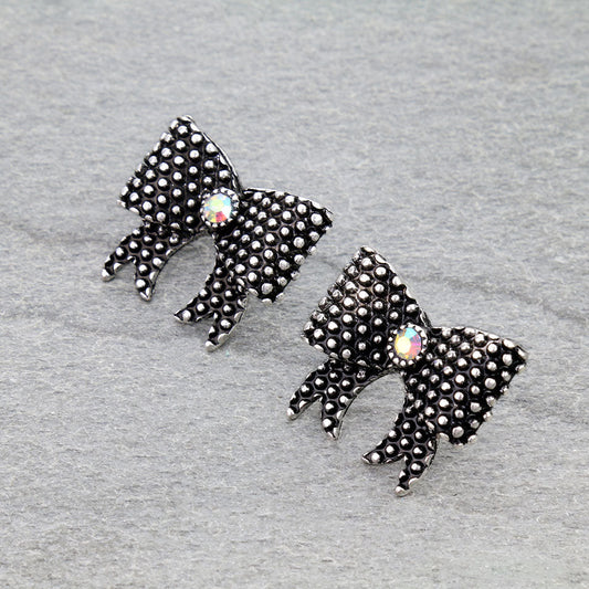 Western Bow Dot Bubble Stud Earrings