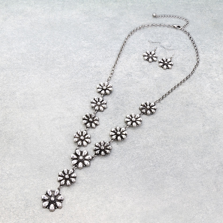 Western Ball Concho Y Necklace Set