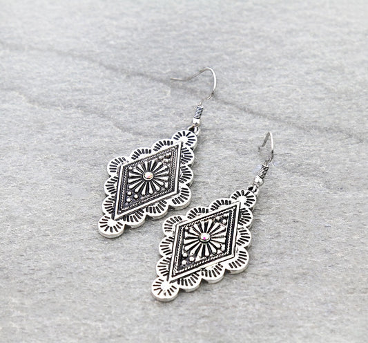 Western Concho Dangle Earrings