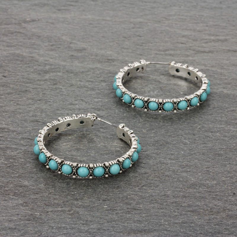 1.5″ Navajo Style Texture Hoop Earrings