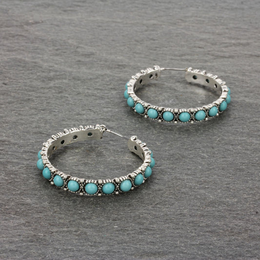 1.5″ Navajo Style Texture Hoop Earrings