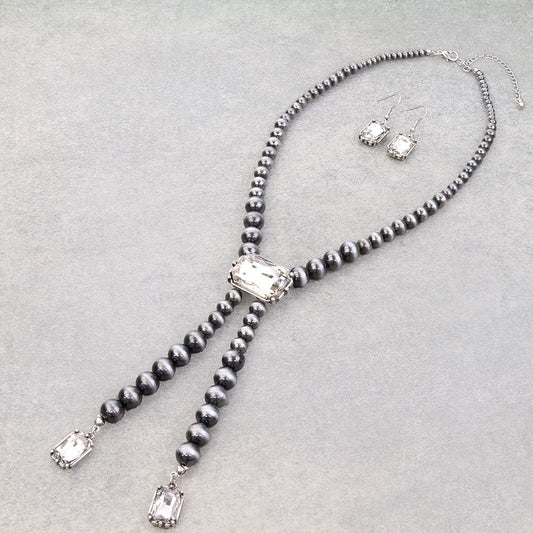 Navajo Style Pearl Stone Necklace Set