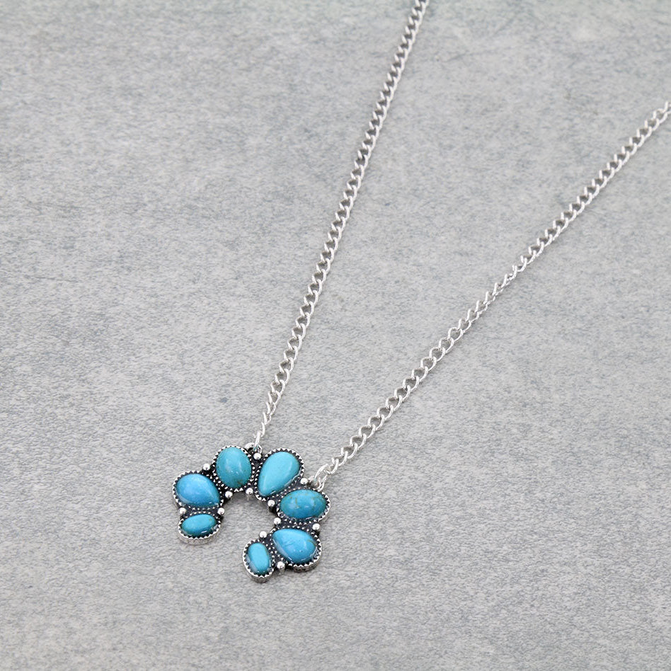 Western Squash Blossom Stone Necklace