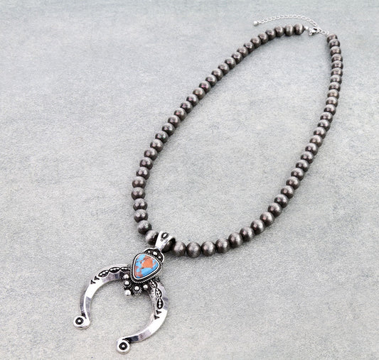 Western Squash Blossom Pendant Necklace