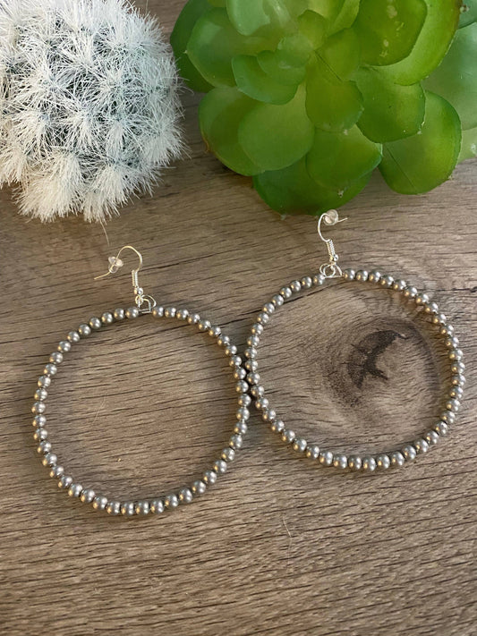 Silver plated hoop - western jewelry