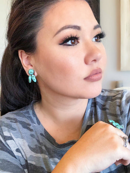 Whitley Stud Earrings- Turquoise Stones